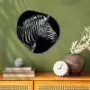 Zebra - Zwart - Wit - Portret - Dieren Wandcirkel Organisch Forex 3mm klein -sfeer2