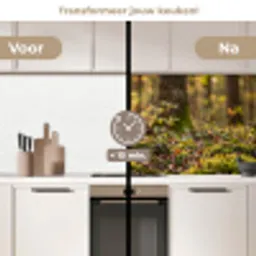 Houtsnip - Bos - Bladeren - Herfst - Gecamoufleerd keuken achterwand 2 middel -voor-na2_NL