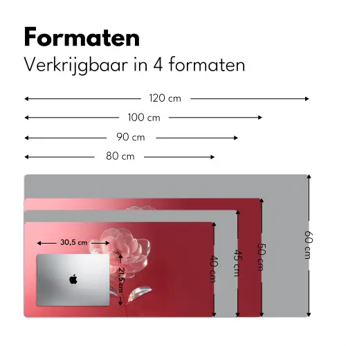 Sierlijk - Bloem - Roze - Glazen Muismat XXL klein -sfeer5