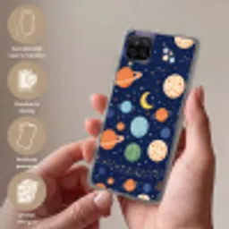 Ruimte - Planeten - Kleurrijk Telefoonhoesje Samsung Galaxy A12 klein -sfeer3_NL