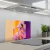 Abstract - Portret - Vrouw - Kleurrijk keuken achterwand spatscherm klein -3d_schuin