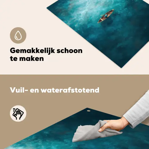 Bootje - Water - Blauw Inductie beschemer met haakjes klein -ky-schoon-nl