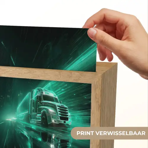 Vrachtwagen - Snelheid - Groen - Neon Light Box met kabel (Kinderlampje) klein -USP_websiteprintNL