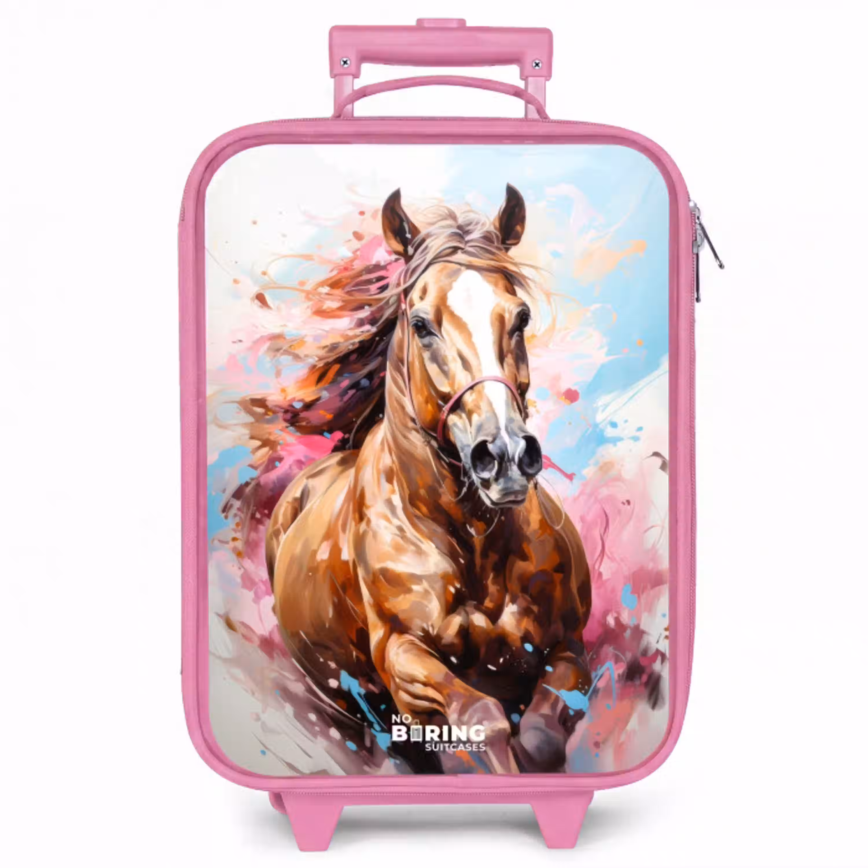 Galopperend paard met kleurrijke achtergrond Kinderkoffer - Roze klein -zzz_website3d