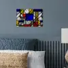 Mondriaan - Glas in lood - Oude Meesters - Kunstwerk - Abstract - Schilderij poster papier klein -sfeer2