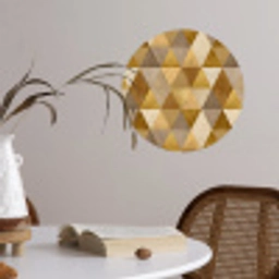 Geometrisch - Driehoek - Goud Wandcirkel behangsticker klein 186 -sfeer3