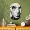 Portret - Vrouw - Penseelstreken - Goud Wandcirkel Ovaal Forex klein -sfeer2