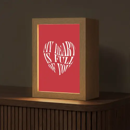 Rood - Hart- Tekst - Valentijn Light Box met kabel (Tafellamp) klein -z3d_website