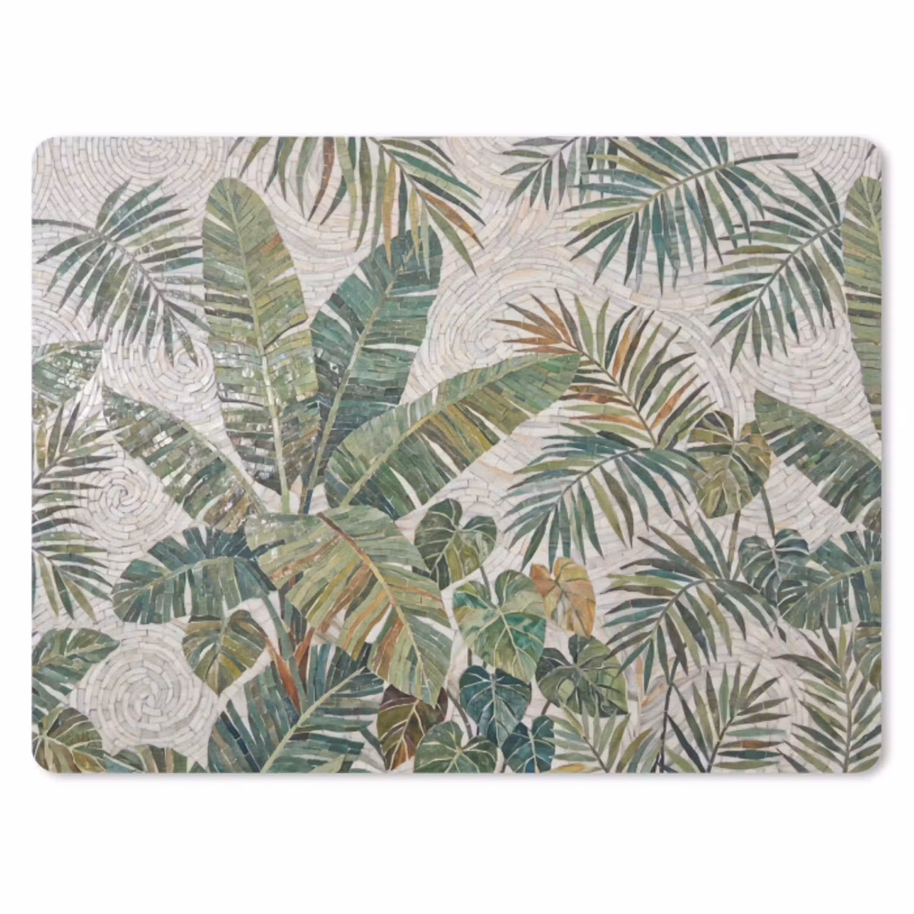 Planten - Tropisch - Mozaïek - Natuur - Groen muismat rubber klein -3d