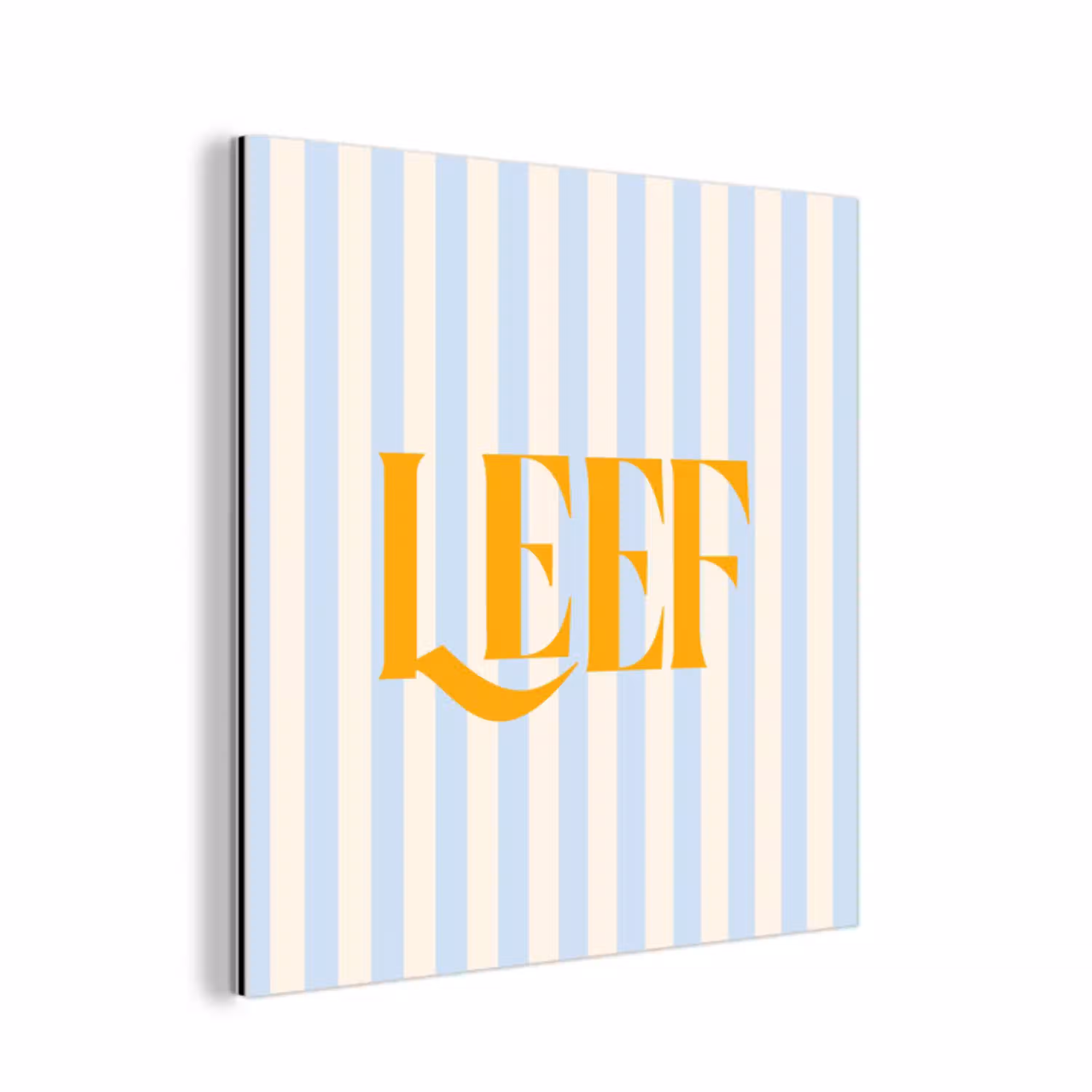Oranje - Blauw - Strepen - Leef aluminium wit klein -3d
