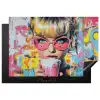 Expressief - Milkshake - Vrouw - Felle kleuren Inductie beschermer vinyl 3mm klein -3d