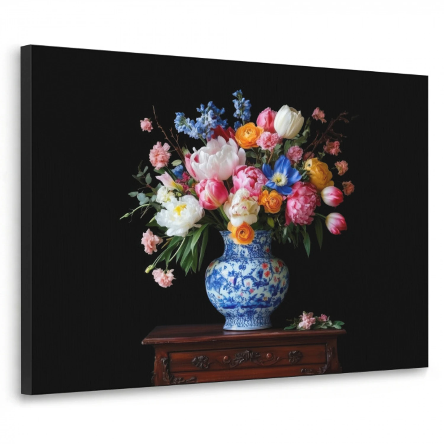 Rozen - Bloemen - Vaas - Boeket Textielframe - compleet frame klein -3d