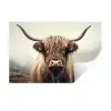 Schotse hooglander - Hoorns - Landschap Muursticker klein -3d