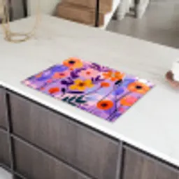 Bloemen - Kleurrijk - Bladeren Inductie beschermer vinyl 3mm klein -sfeer8