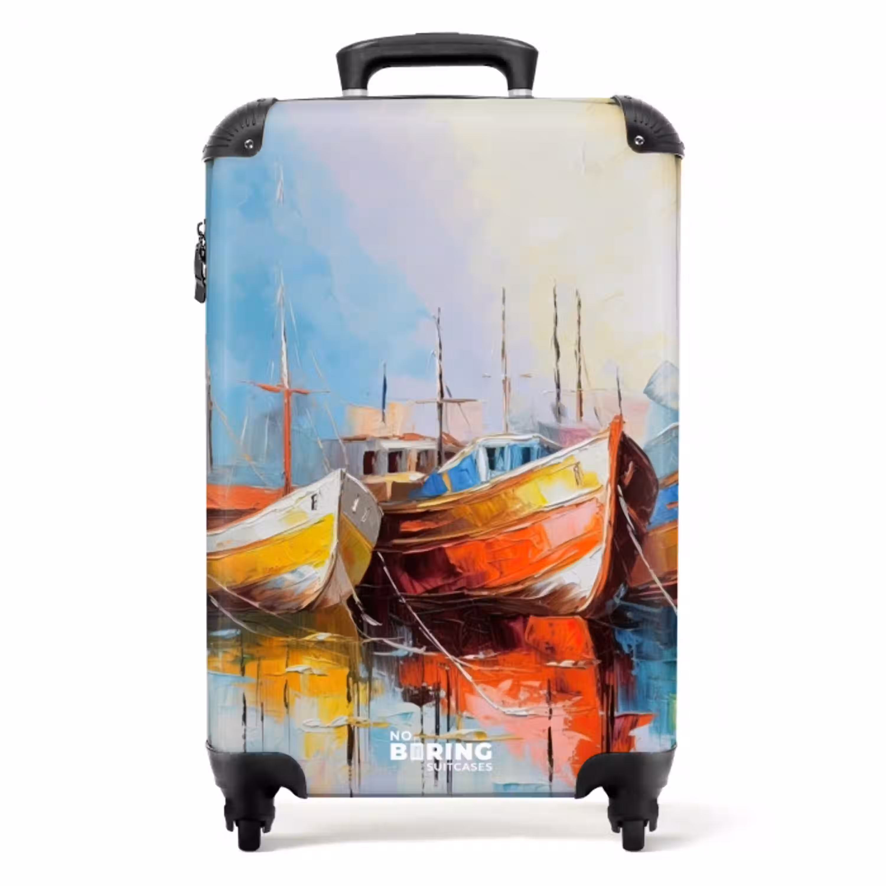 Boten - Kunst - Kleuren - Schilderij NBS - Handbagage koffer - Unisex middel -productfoto_recht