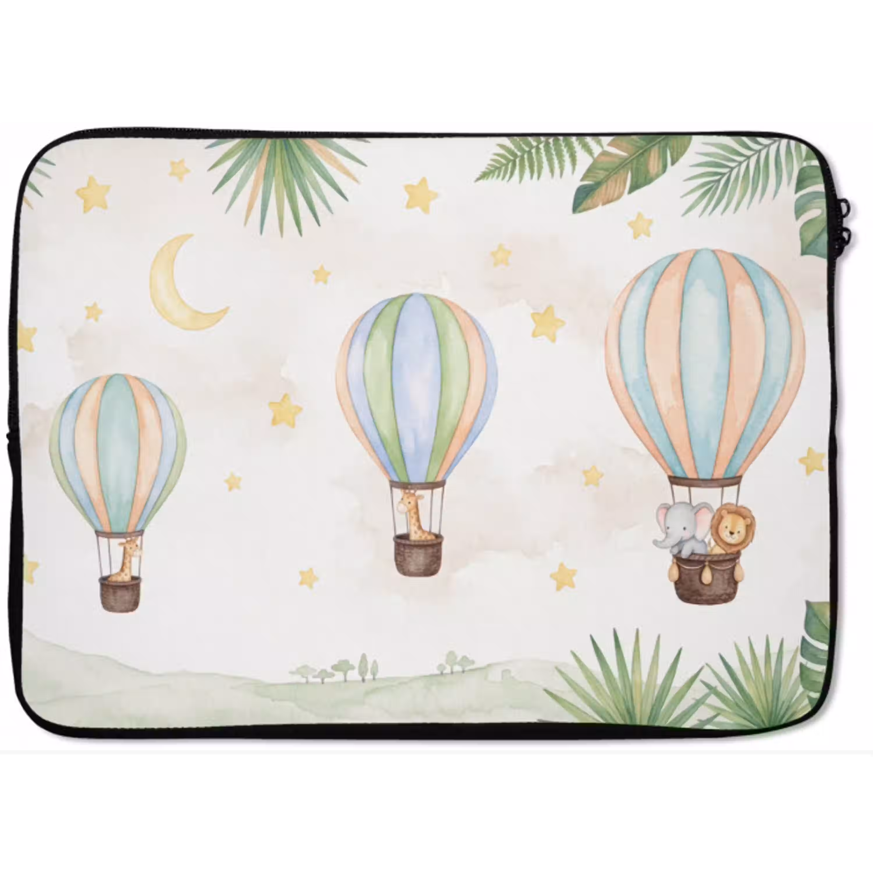 Aquarel - Luchtballonnen - Pastel laptophoes neopreen klein -zkaufland3dotto