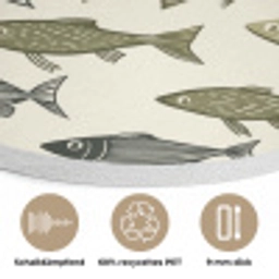 Vissen - Klassiek - Groen Akoestische PET Vilt - Rond klein 838 -closeup_DE