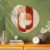 Illustratie - Abstract - Vormen - Rood Wandcirkel Organisch Aluminium middel -sfeer2