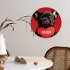 Amor - Hond  - Hartje - Rood Wandcirkel kunststof plaat 5mm dik klein -sfeer4