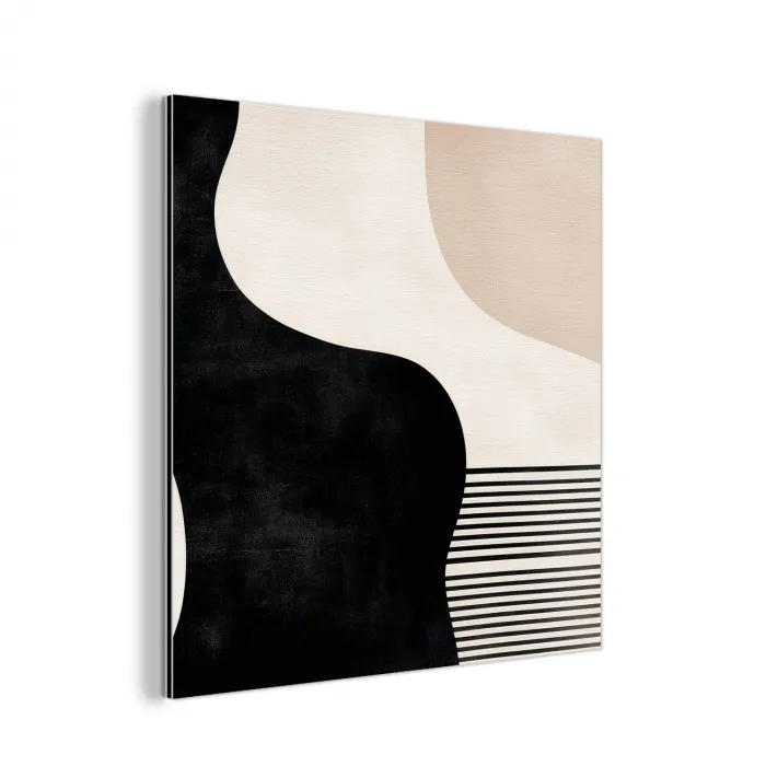 Abstract - Japandi - Beige - Modern aluminium wit klein -3d