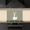 Eend - Konijnoren - Grijs keuken achterwand spatscherm klein -sfeer1