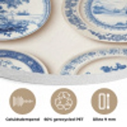 Borden - Bomen - Planten - Blauw Akoestische PET Vilt - Rond klein 838 -closeup_NL