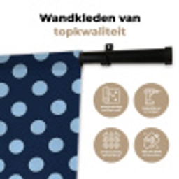 Klassiek - Dots - Blauw Wandkleed katoen klein 269 -sfeer2