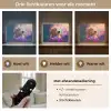 Hond - Puppy - Zon - Bloemen - Golden retriever Light Box met batterij (Wandlamp kind) middel -USP_lichtkleurNL