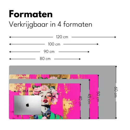 Bloemenkroon - Goud - Vrouw - Portret Muismat XXL klein -sfeer5