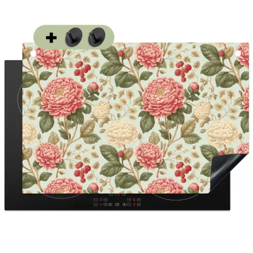 Klassiek - Botanisch - Veelkleurig Inductie beschemer met haakjes klein 777 -3d