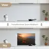 Bloemenveld - Gras - Bloemen - Planten - Zonsondergang - Oranje keuken achterwand spatscherm klein -voor_na_NL