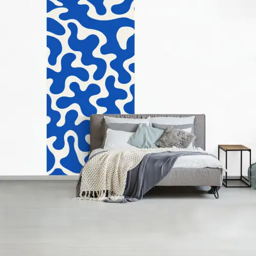 Vormen - Abstract - Blauw - Golven fotobehang vinyl groot -slaapkamer
