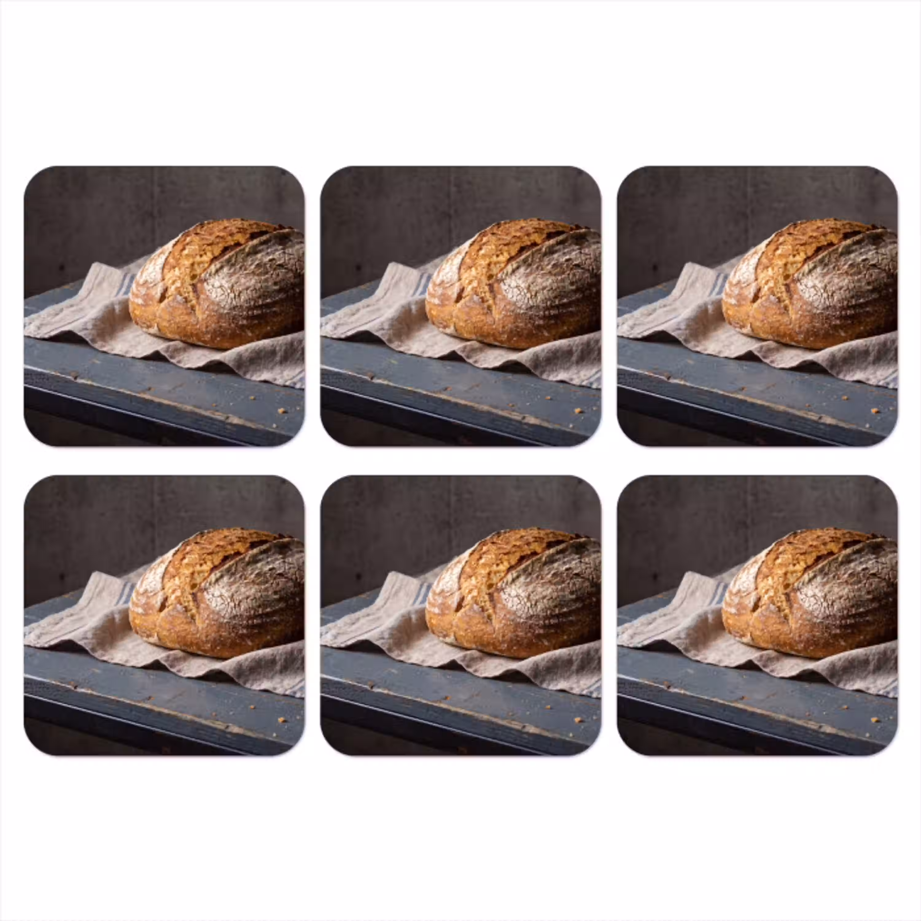 Brood - Rustiek - Eten onderzetter kurk middel -3d