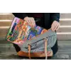 Geel - Blauw - Oranje - Huis laptophoes neopreen klein -tas