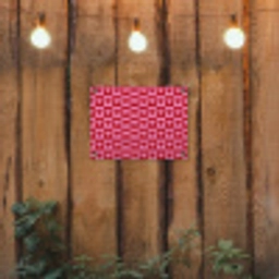 Rood - Roze - Schaakbord - Valentijn tuinposter los doek klein -sfeer1