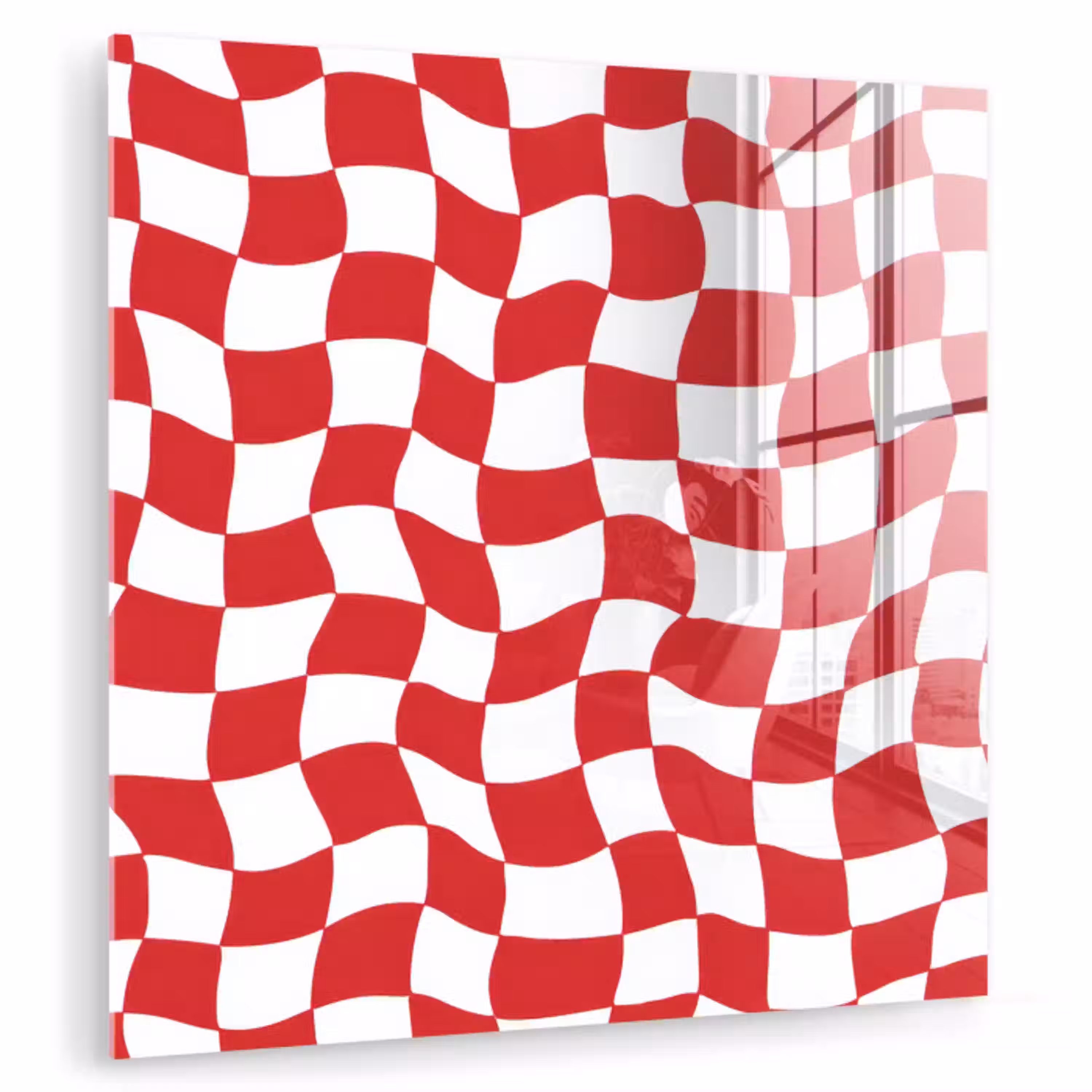 Golvend - Patroon - Rood plexiglas 5mm klein 11 -zzzproduct_nieuw