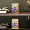 Lavendel - Bloemen - Natuur - Kunst Light Box met kabel (Tafellamp) klein -sfeer3