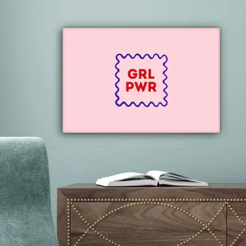 Grl pwr - Roze - Kader canvas 2cm klein -sfeer4
