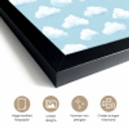 Wolken - Illustratie - Blauw fotolijst zwart zonder passe partout klein 224 -sfeer2