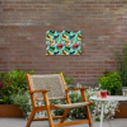 Teckels - Zwembad - Kleurrijk Tuinposter op houten frame 2 cm dik klein 845 -sfeer3
