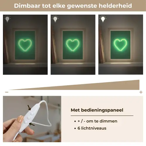 Neon - Groen - Licht Light Box met kabel (Wandlamp) klein -USP_dimbaarNL