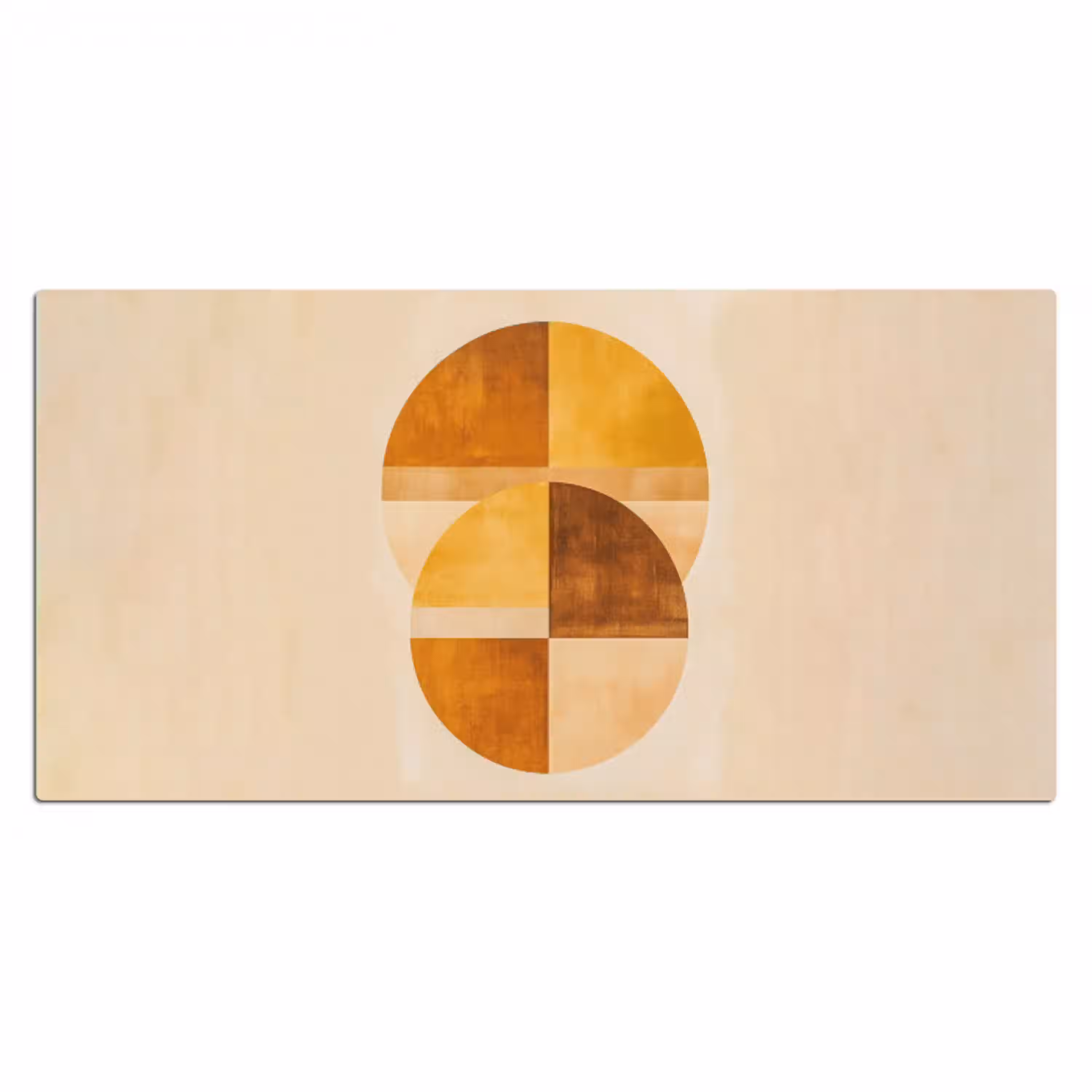 Cirkels - Geel - Minimalistisch Muismat XXL klein -3d_leeg