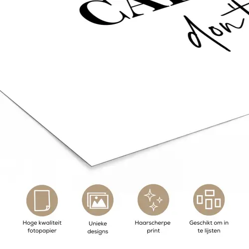 Kerst quote - Winter - Christmas calories - Wit poster papier klein -closeup_NL