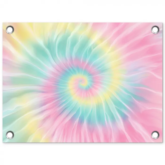 Pasteltinten - Tie dye - Roze tuinposter los doek klein -3d