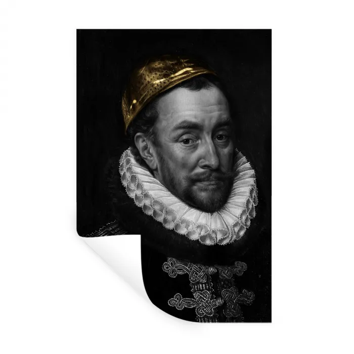 Willem van Oranje - Adriaen Thomasz - Goud Muursticker klein -3d
