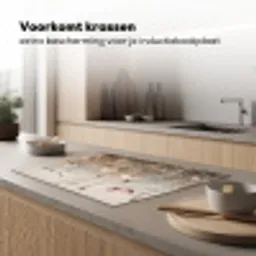 Bloemen - Roze - Modern - Beige Inductie beschermer vinyl 3mm klein -sfeer1