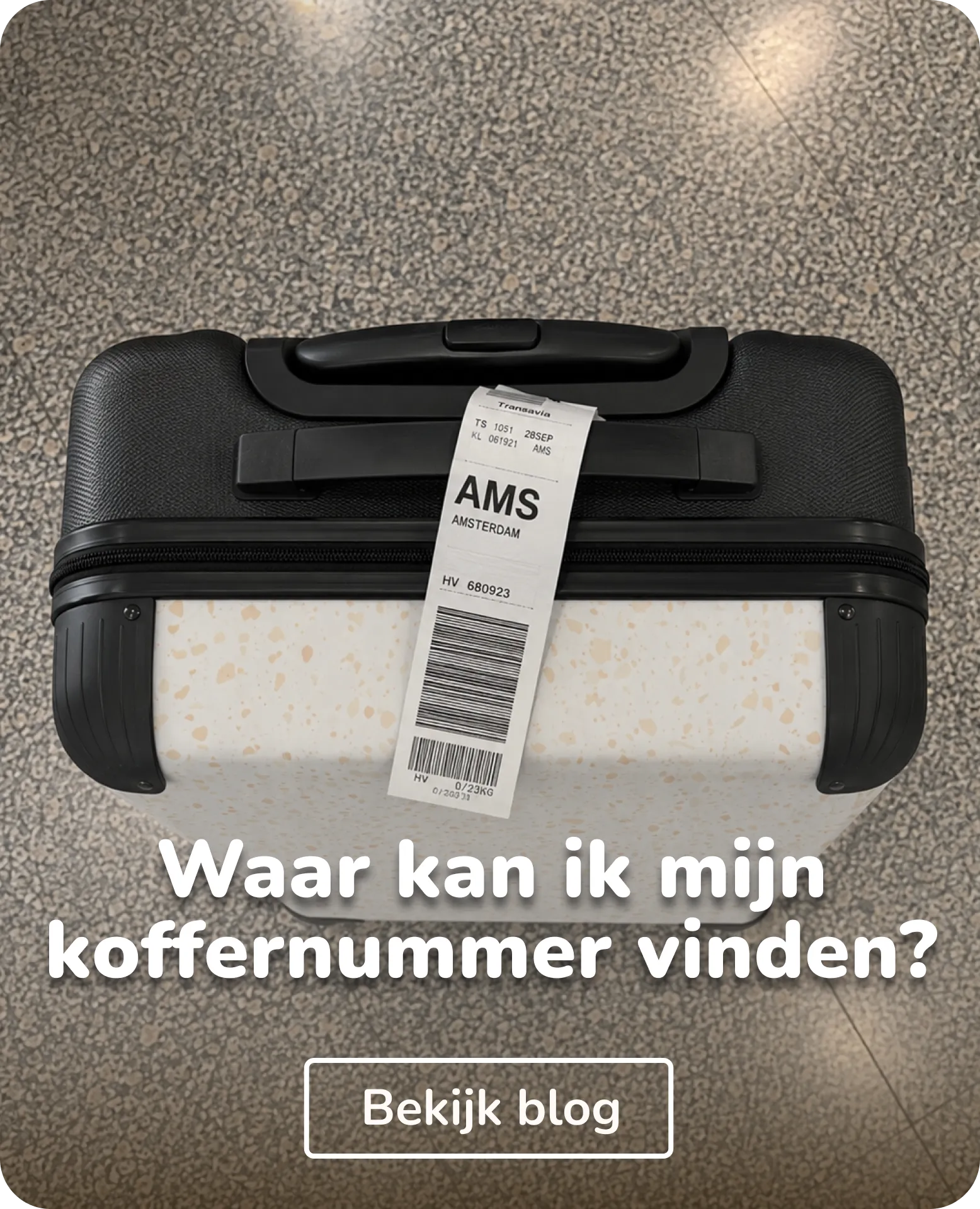 waar kan ik mijn koffernummer vinden