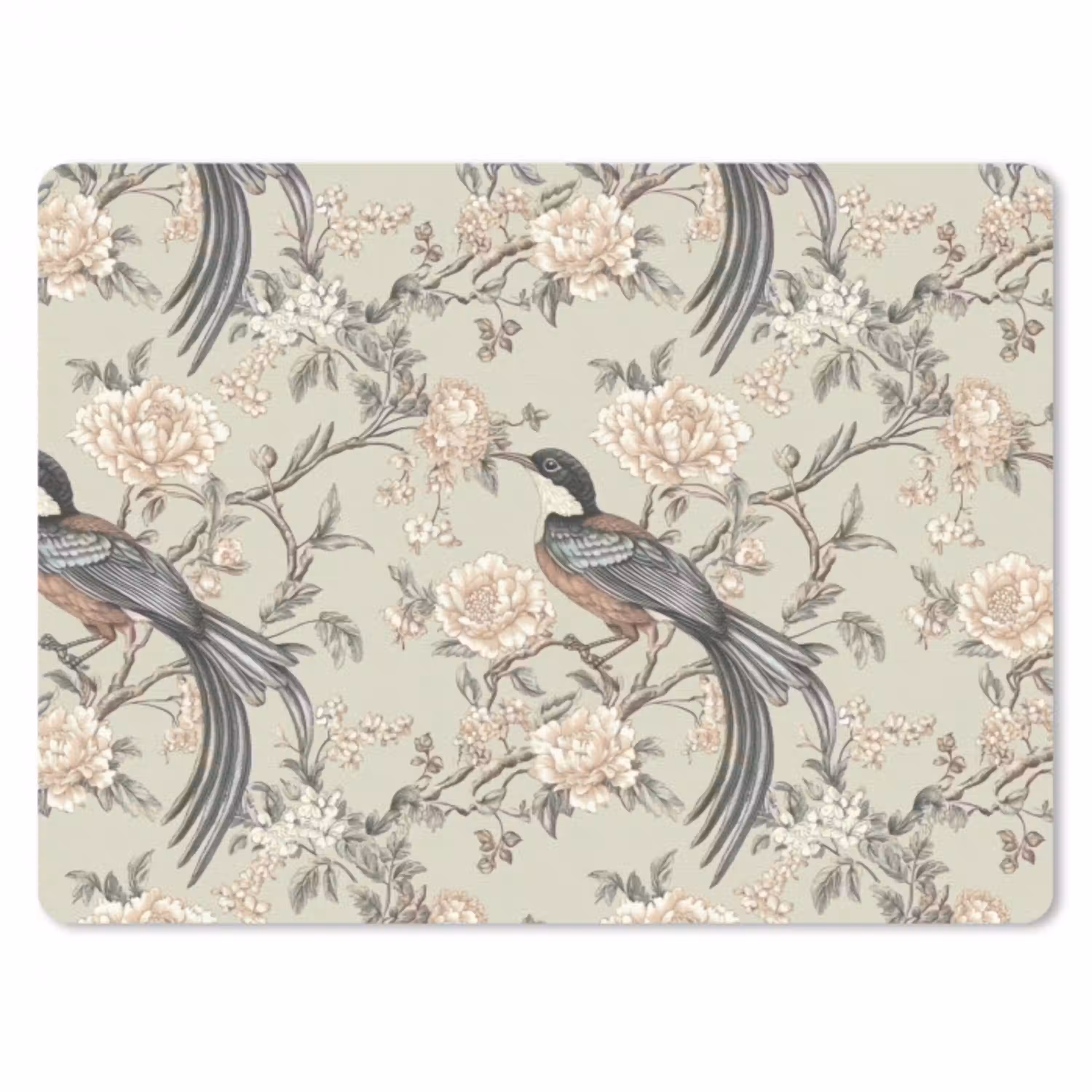 Bloem - Vogel - Kleurrijk muismat rubber klein 262 -3d