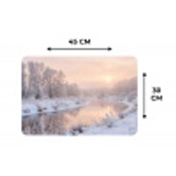 Rivier - Winter - Landschap - Sneeuw - Zonsopgang Placemat vinyl groot -specs