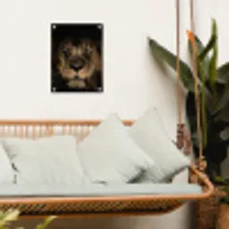 Leeuw in het schaduwlicht tuinposter los doek klein -sfeer7